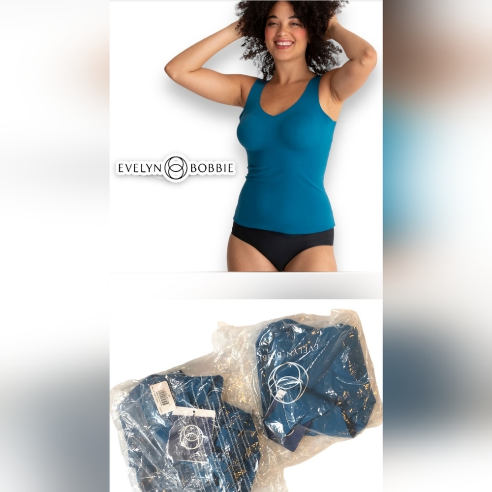 By Evelyn Bobbie The Defy Bra Tank  In Lagoon 2 PAIR LOT